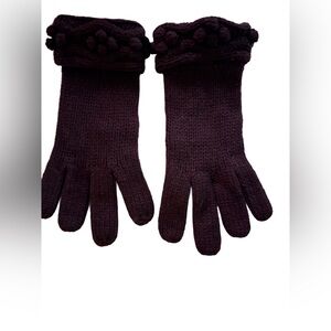 Lands End Merino Wool Deep Chocolate Brown Gloves - OS